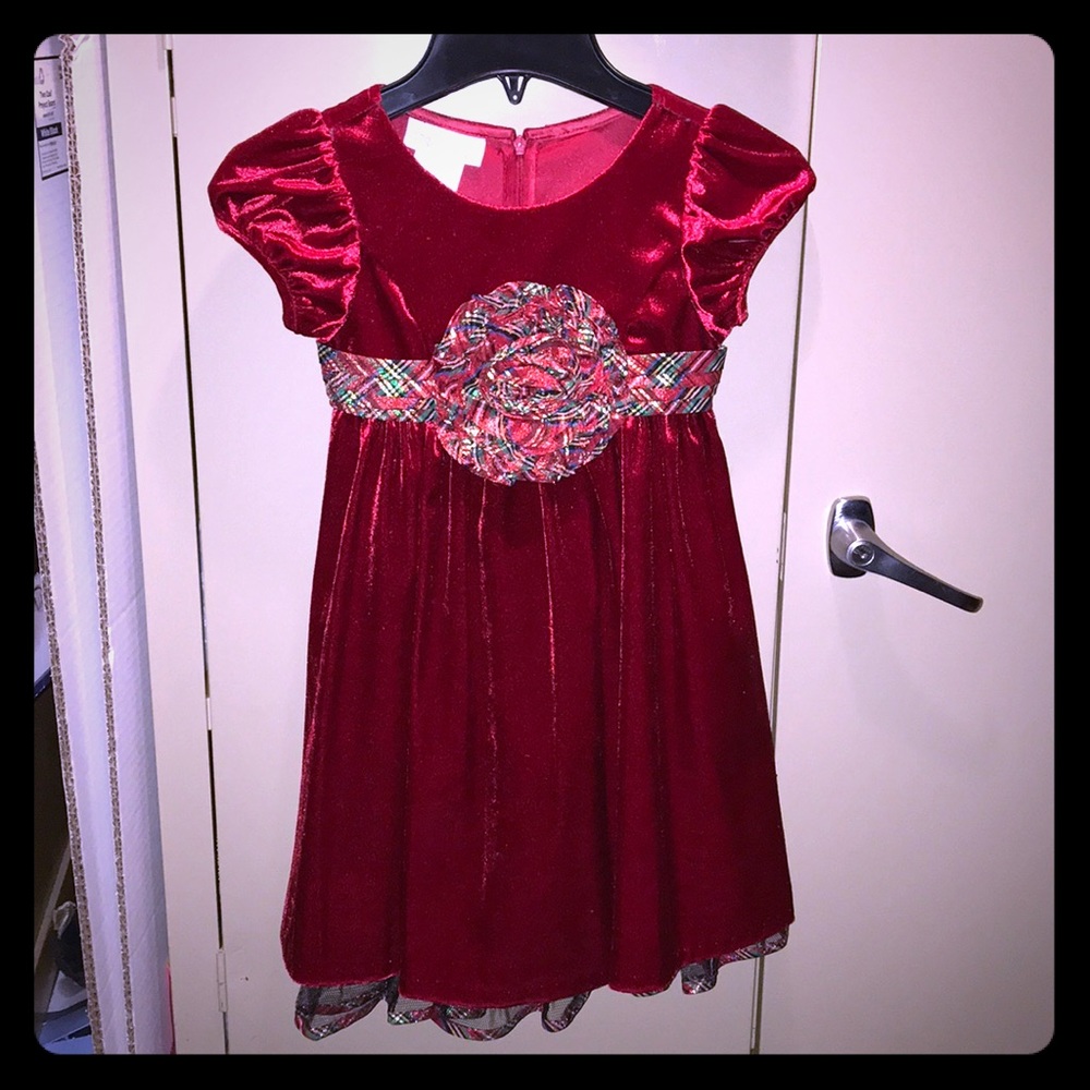 Bonnie Jean Red velvet holiday dress